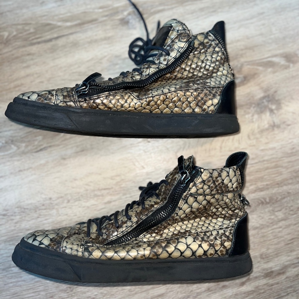 Giuseppe Zanotti Python Embossed High-Top Sneakers - image 1